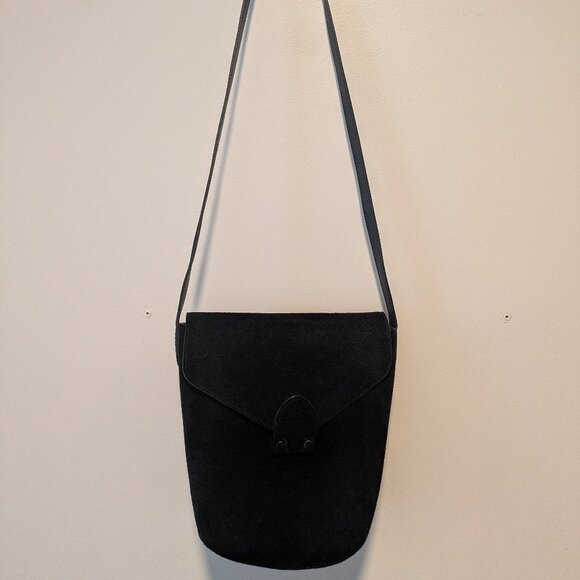 Loeffler Randall | Charming Suede Black Bucket Bag - Picture 1 of 7